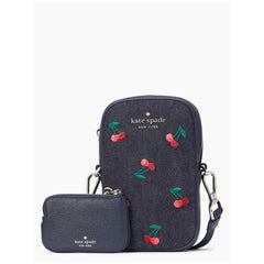 Kate Spade Women's Crossbody Bag - Cherry Embroidered Denim Rosie Phone | K6158-403