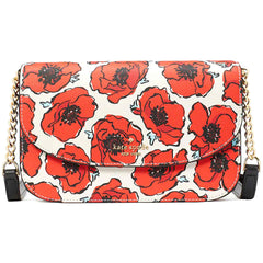 Kate Spade Women's Crossbody Bag - Cream Multi Kristi Poppy Printed Wallet | KC457-250