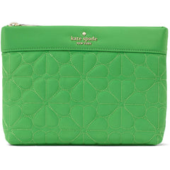 Kate Spade Women's Cosmetic Pouch - Green Spade Flower Quilted Polyester | KK254-300