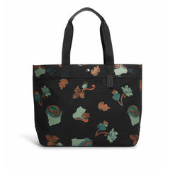 Coach Men's Tote Bag 38 - Dreamy Leaves Print Snap Canvas Black Multi | C8213-QBM2