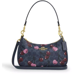 Coach Women's Shoulder Bag - Teri Signature Canvas with Cherry Print | CY694-IMDEI
