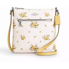 Coach Women's File Bag - Mini Rowan Floral Print Refined Pebble Leather | CAQ08-SVCAH