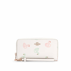 Coach Women's Wallet - Swan Printed Coated Canvas Zip Around Chalk Multi | C8384-IMCAH