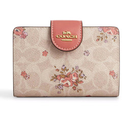 Coach Women's Wallet - Signature Canvas with Floral Print Medium Zip | CAO99-IMSAS