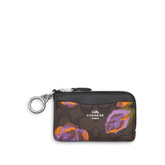 Coach Women's Card Case - Rose Printed Signature Canvas Multifunction | CL667-SVW1Q