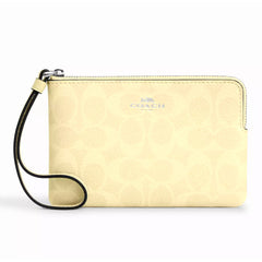 Coach Women's Wristlet - Signature Coated Canvas with Zip-top Closure | CAQ75-SVMN0