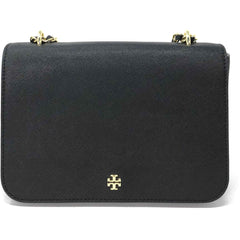 Tory Burch Women's Shoulder Bag - Emerson Black Leather Snap Closure | 52973-001