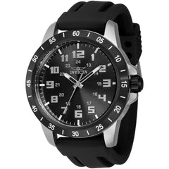 Invicta Men's Watch - Pro Diver Quartz Silver Tone Case Black Silicone Strap | 40007