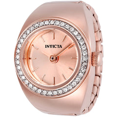 Invicta Women's Ring Watch - Mini Angel Crystal Bezel Rose Gold Tone Dial | 48945