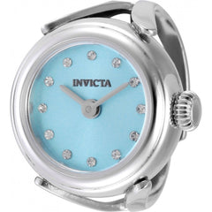 Invicta Women's Ring Watch - Mini Quartz Blue Dial Crystal Silver Tone Band | 49071