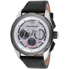 Technomarine Men's Watch - Ocean Chronograph Silver Dial Leather Strap | TM-318088