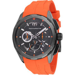 Technomarine Men's Watch - Ocean Nomad Chrono Black Dial Orange Strap | TM-318099