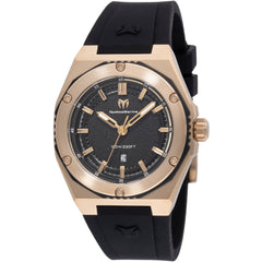 Technomarine Women's Watch - Coral Legacy Quartz Black Dial Rubber Strap | TM-416056