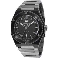 Technomarine Men's Watch - Coral Legacy Quartz Black Dial Grey Bracelet | TM-416061