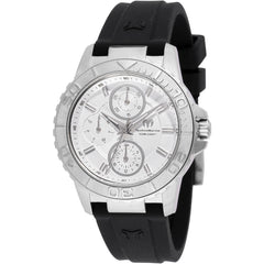 Technomarine Women's Watch - Sea Grace Silver Dial Black Rubber Strap | TM-725011