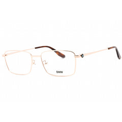 BMW Men's Eyeglasses - Shiny Rose Gold Metal Full Rim Square Shape Frame | BW5012 028