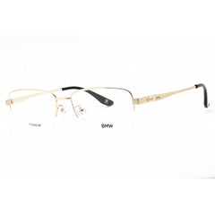 BMW Men's Eyeglasses - Pale Gold Titanium Half Rim Rectangular Frame | BW5045-H 032