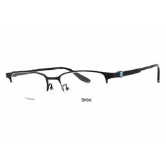 BMW Men's Eyeglasses - Matte Black Titanium Half Rim Rectangular Frame | BW5051-H 002
