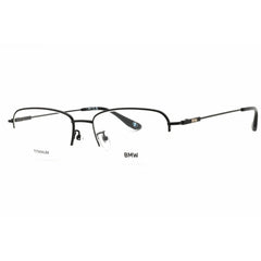 BMW Men's Eyeglasses - Matte Black Titanium Half Rim Rectangular Frame | BW5068-H 002