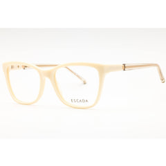 Escada Women's Eyeglasses - Shiny Ivory Acetate Full Rim Square Frame | VESD85 0702