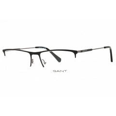 Gant Men's Eyeglasses - Matte Black Metal Half Rim Rectangular Frame | GA3288 002
