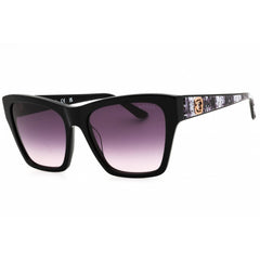 Guess Women's Sunglasses - Shiny Black Acetate Full Rim Cat Eye Frame | GU00113 01B