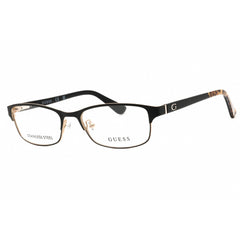 Guess Women's Eyeglasses - Matte Black Metal Full Rim Rectangular Frame | GU2614 002