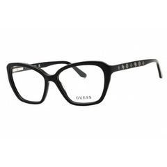 Guess Women's Eyeglasses - Shiny Black Acetate Cat Eye Shape 52mm Frame | GU50115 001