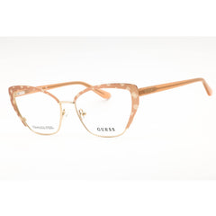 Guess Women's Eyeglasses - Beige/Other Metal Full Rim Cat Eye Frame | GU50122 059