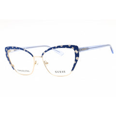 Guess Women's Eyeglasses - Blue/Other Metal Full Rim Cat Eye Shape Frame | GU50122 092