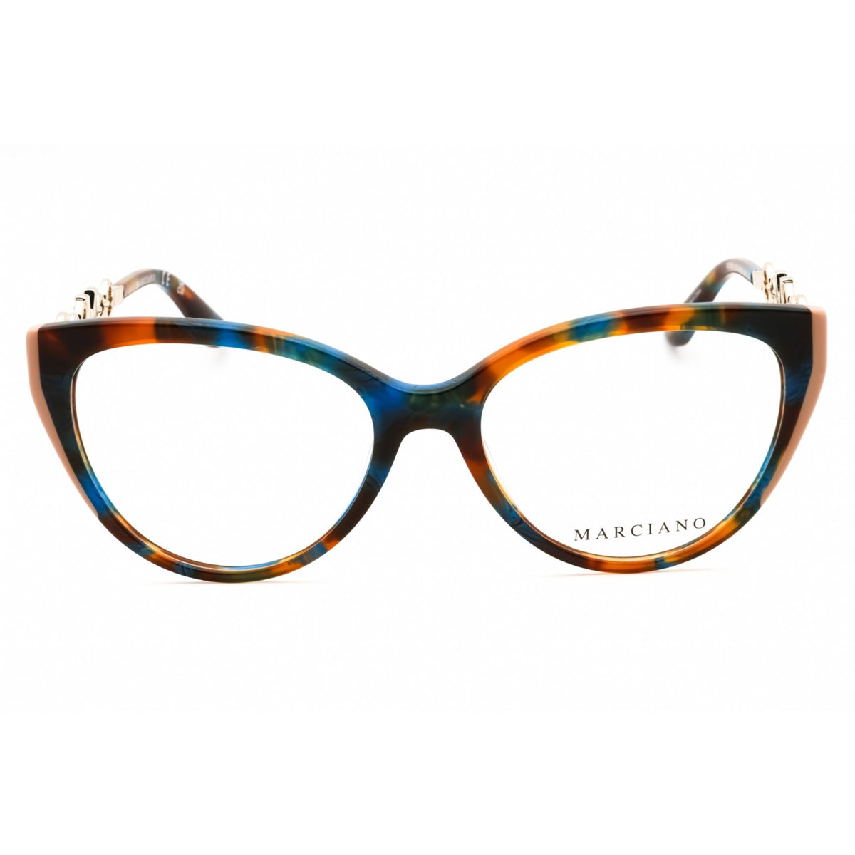 Marciano Tortoiseshell Cat-Eye Glasses with Turquoise Tips and Gold Chain GUESS MARCIANO GM0266-3 CATEYE PREMIUM AMERICAN FASHION  main image 4