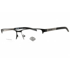 Harley Davidson Men's Eyeglasses - Matte Black Metal Rectangular Frame | HD00015 002
