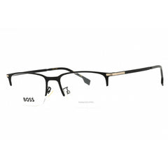 Hugo Boss Men's Eyeglasses - Black Metal Half Rim Rectangular | BOSS 1616/F I46 00
