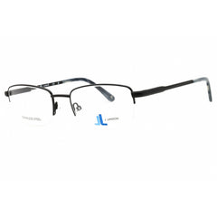 J. Landon Men's Eyeglasses - Shiny Black Metal Half Rim Rectangular Frame | JL1001 001
