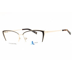 J. Landon Women's Eyeglasses - Shiny Dark Brown Metal Half Rim Cat Eye | JL5010 048