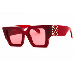 Off-White Women's Sunglasses - Burgundy Plastic Full Rim Square Frame | CATALINA 2828