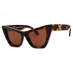 Off-White Women's Sunglasses - Havana Plastic Full Rim Cat Eye Frame | EDVARD 6064