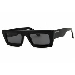 Off-White Unisex Sunglasses - Black Plastic Full Rim Rectangular Frame | ONTARIO 1007