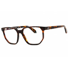 Off-White Unisex Eyeglasses - Havana Plastic Full Rim Geometric Frame | STYLE 39 6000