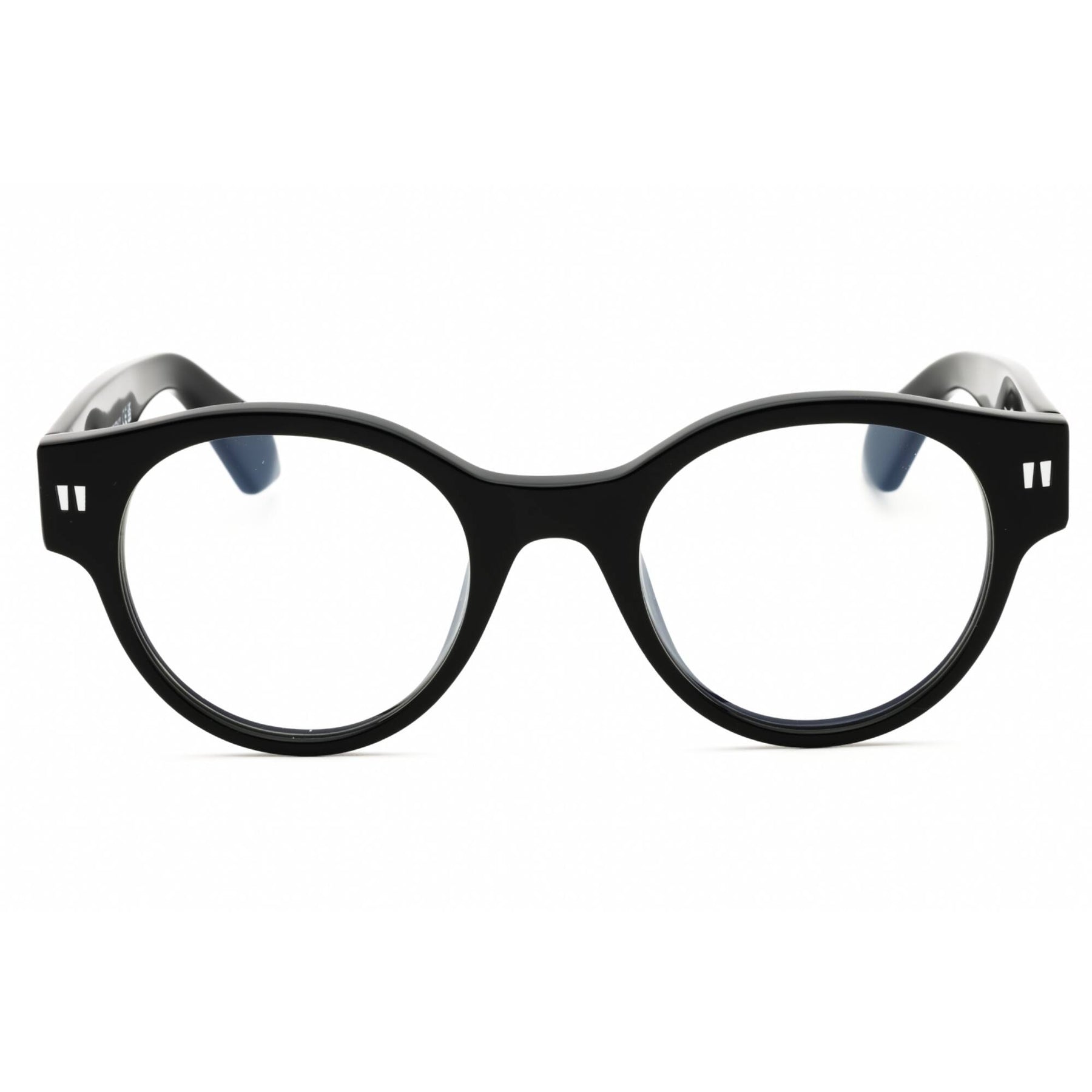 Off-White Unisex Eyeglasses - Black Plastic Full Rim Round 