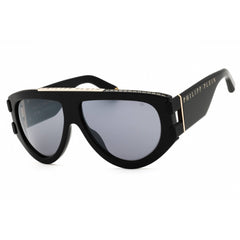 Philipp Plein Unisex Sunglasses - Shiny Black Acetate Full Rim Pilot | SPP127M 700G
