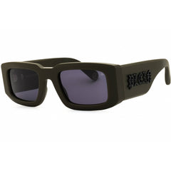 Philipp Plein Unisex Sunglasses - Matte Green Acetate Rectangular Frame | SPP149 0C02