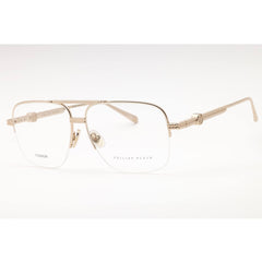 Philipp Plein Men's Eyeglasses - Rose Gold Metal Half Rim Pilot Frame | VPP063W 0349