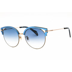Police Women's Sunglasses - Shiny Grey Gold Metal Full Rim Cat Eye Frame | SPL739 8FFB