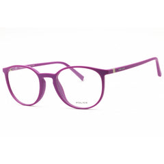 Police Women's Eyeglasses - Semi Matte Violet Full Rim Round Shape Frame | V1973 0GEA