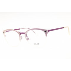Police Women's Eyeglasses - Shiny Lilac Metal Full Rim Round Shape Frame | VPL283 08NV
