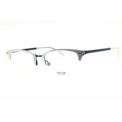 Police Women's Eyeglasses - Semi-Matte Blue Metal Full Rim Cat Eye Frame | VPL284 08AS