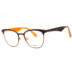 Police Women's Eyeglasses - Shiny Orange/Brown Metal Full Rim Cat Eye | VPL417 0SCB