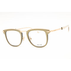 Police Unisex Eyeglasses - Shiny Rose Gold Metal Full Rim Square Frame | VPL566M 0300
