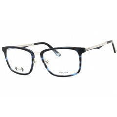 Police Men's Eyeglasses - Striped Blue Acetate Rectangular Shape Frame | VPL684 9N4M